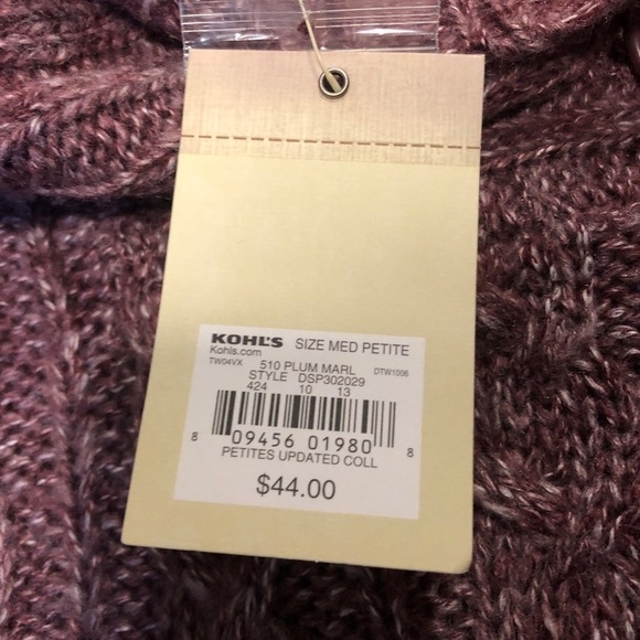 Sonoma Marron Knit Sweater Short Sleeve Cardigan Size Mp - Picture 5 of 9